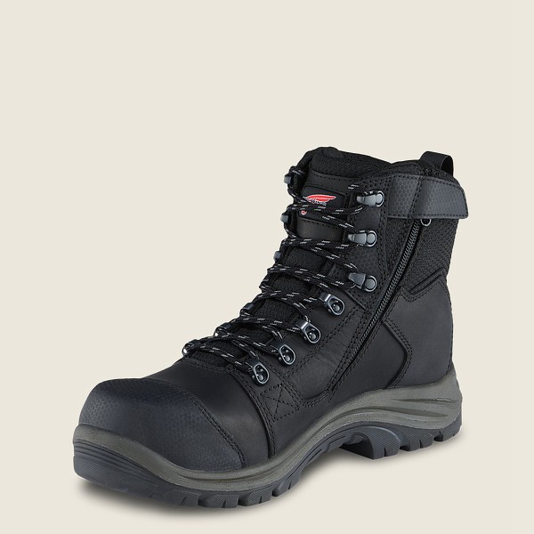 Red Wing Safety Boots Trades - 6-inch Side-zip Waterproof Toe - Black - Mens LMO108963